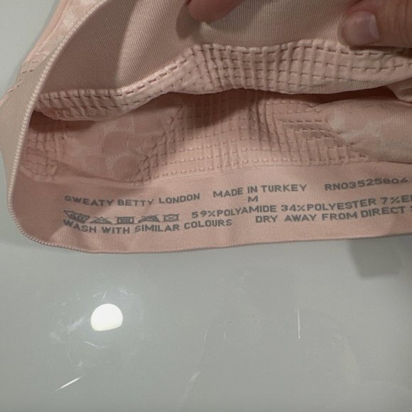 NEW Sweaty Betty [‎ Medium ] Leopard Jacquard Stamina Sports Bra in Pink #5859 - Picture 7 of 11